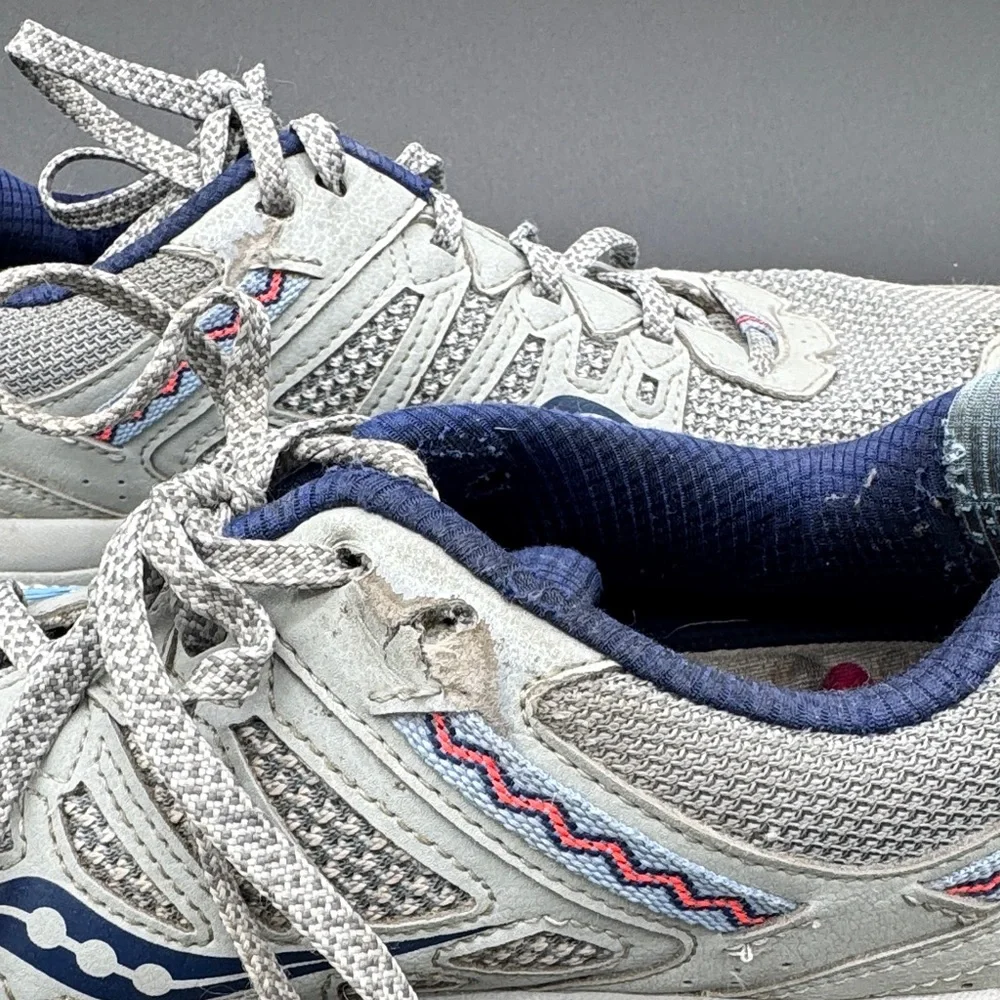 Saucony Women's Light Gray and Blue Trail Grid Excursion TR12 Casual Trainers